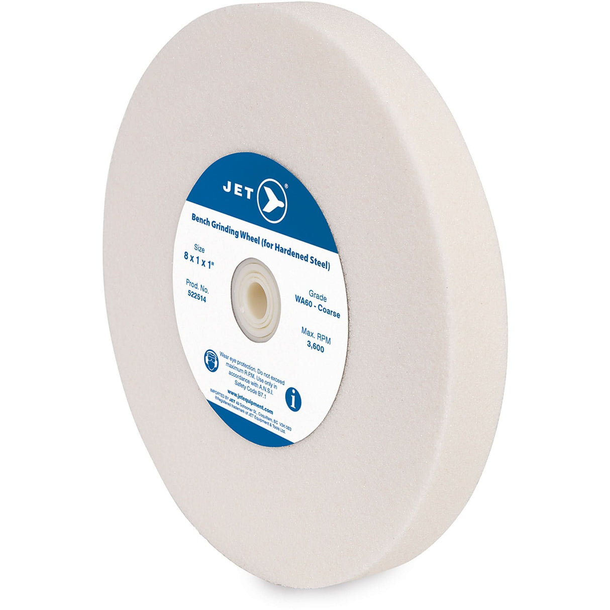 WA810F Bench Grinding Wheel, 8" x 1", 1" Arbor, Aluminum Oxide