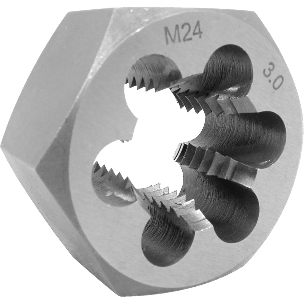 Metric Hex Die, 1" Dia., 10 mm-1 Thread, Alloy Steel