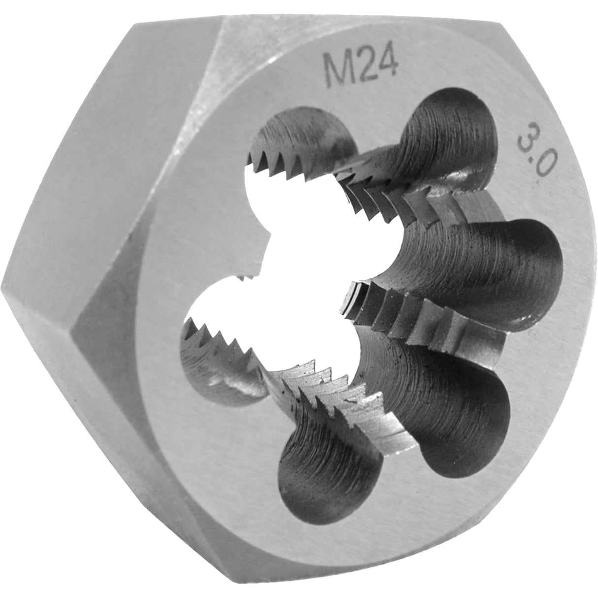 Metric Hex Die, 1" Dia., 10 mm-1.25 Thread, Alloy Steel