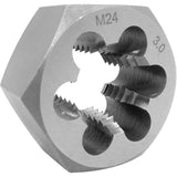 Metric Hex Die, 1" Dia., 12 mm-1.75 Thread, Alloy Steel