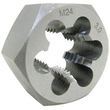 Metric Hex Die, 1" Dia., 8 mm-1.25 Thread, Alloy Steel