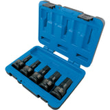 Metric Impact Bit Socket Set, Hex, 3/4" Drive, 5 Pcs