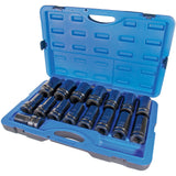 SAE Impact Socket Set, 16 Pcs, 1" Drive Size, Deep