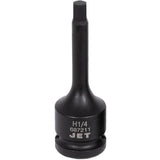 Impact Bit Socket, Hex, 1/4" x 3" L, 1/2" Drive