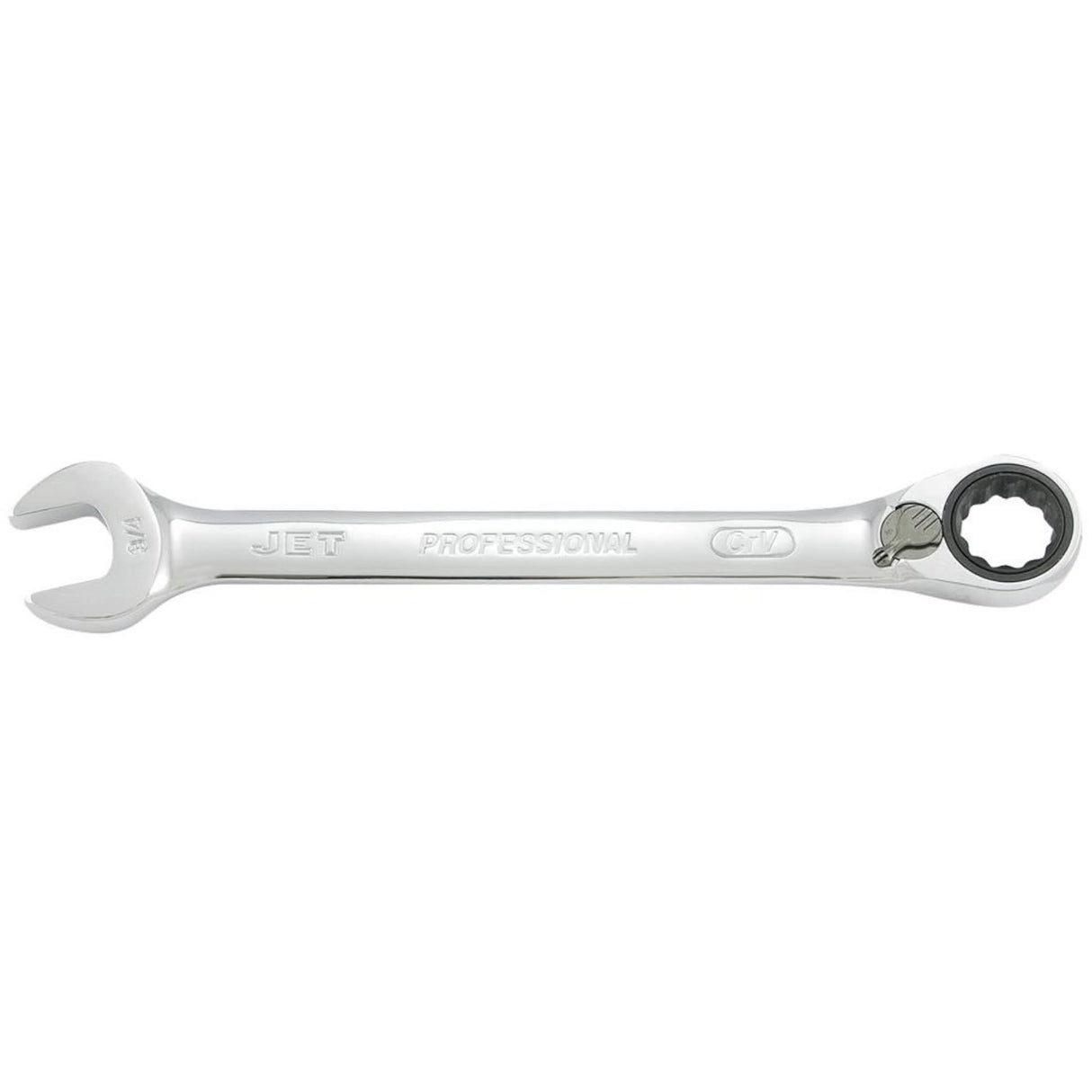 Long Pattern Reversible Ratcheting Combination Wrench, 7/16", Chrome Finish