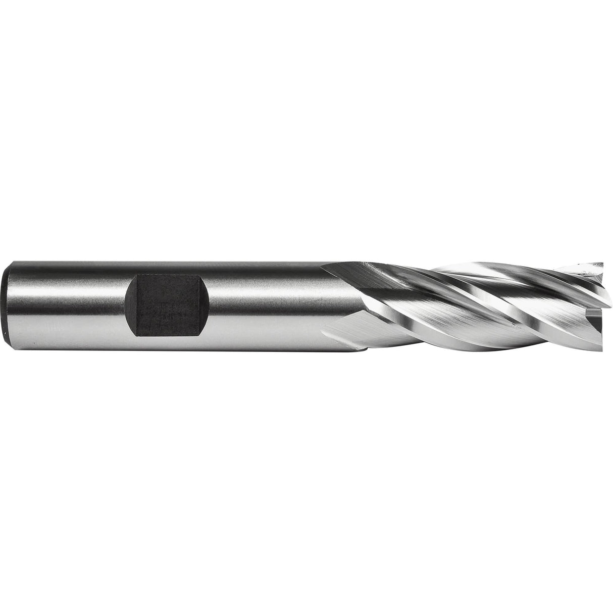 End Mill, 1" Dia., 4-1/2" L, 4 Flutes, 1" Shank, High Speed Steel