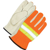 Classic High Visibility Driver Gloves, Medium, Grain Cowhide Palm