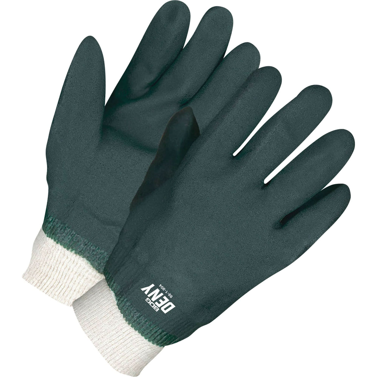 Deny™ Coated Gloves with Knit Wrists, One Size, PVC Coating, Cotton Shell