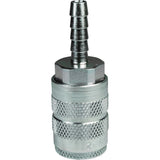 F-Series Pneumatic Manual Standard Hose Barb Coupler, Steel, 3/8", 500 psi