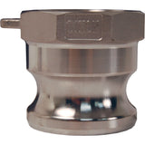 Global Cam & Groove Adapter, Stainless Steel, Type A, 1-1/2", Female NPT, 250 PSI