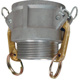 Global Cam & Groove Coupler, Aluminum, Type B, 3", Male NPT, 125 PSI