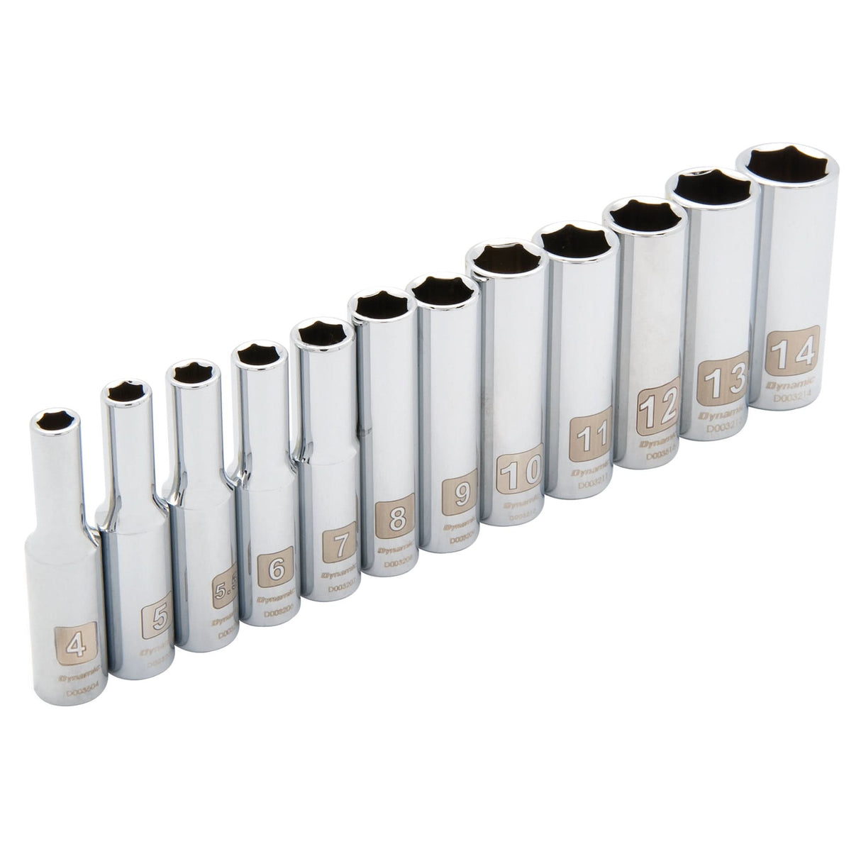 6-Point Metric Socket Set, 12 Pcs, 1/4" Drive Size, Deep