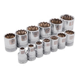 SAE Socket Set, 13 Pcs, 3/8" Drive Size