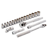 Metric Socket Set, 20 Pcs, 3/8" Drive Size