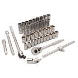 Metric Socket Set, 43 Pcs, 1/2" Drive Size, Deep