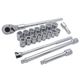 Metric Socket Set, 20 Pcs, 3/4" Drive Size