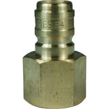 DQC E-Series Straight Through Interchange Plug, Brass, 3/4", Female NPTF, 1700 PSI