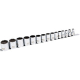 SS1215-12 12-Point SAE Socket Set, 15 Pcs, 1/2" Drive Size
