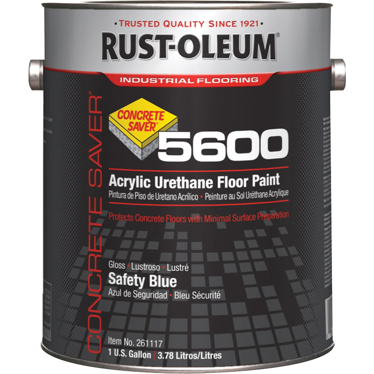 Concrete Saver 5600 System Acrylic Floor Paint, 1 gal., Water-Based, Gloss, Blue