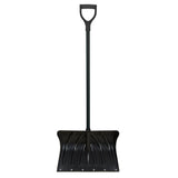 Poly Snow Shovel with Steel Wear Strip, Polypropylene Blade, 19-3/4" Wide, D-Grip Handle, Wearstrip Included