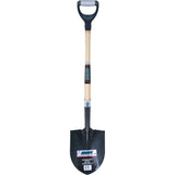 Heavy-Duty Round Point Shovel, Carbon Steel Blade, Hardwood, D-Grip Handle