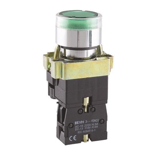 NOARK® Illuminated Green Pushbutton 22mm 1NO W/ Guard | Ex9PBW3361D