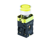 NOARK® Illuminated Yellow Pushbutton 22mm 2NO W/ Guard | Ex9PBW3563N
