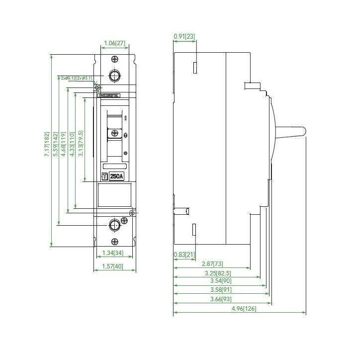 NOARK® Molded Case Circuit Breaker 200A, 1P IC Class N | M2N200T1L