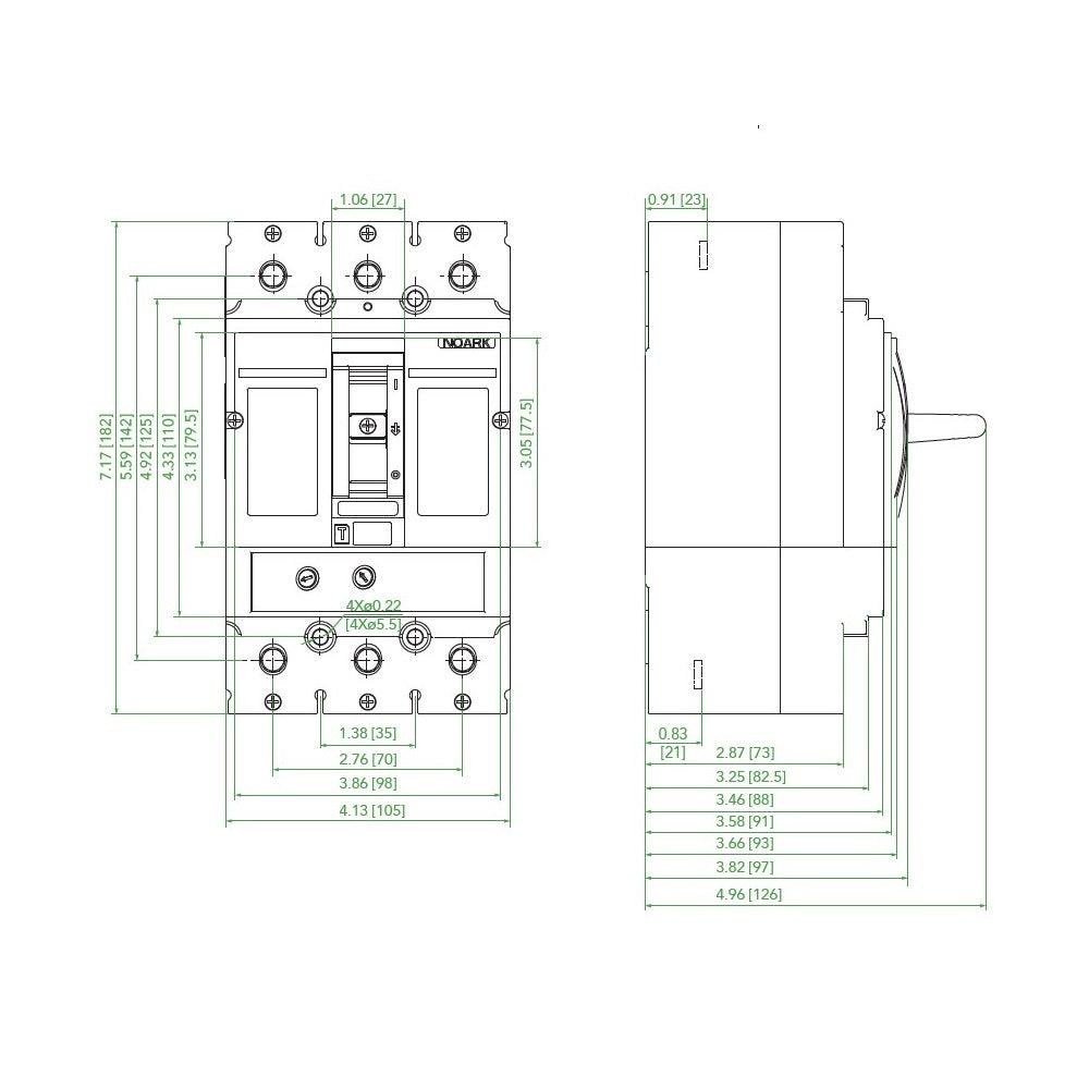 NOARK® Molded Case Circuit Breaker 200A, 3P IC Class S | M2S200T3L