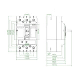 NOARK® Molded Case Circuit Breaker 200A, 3P IC Class S | M2S200T3L