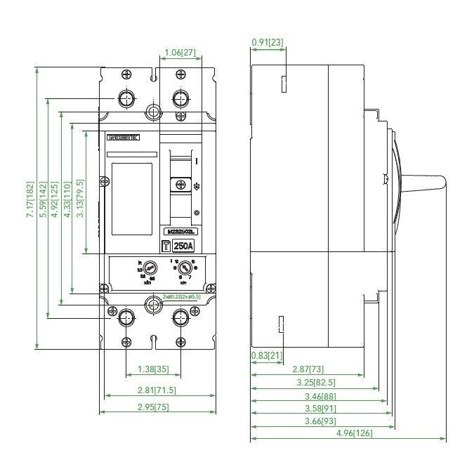 NOARK® Molded Case Circuit Breaker 225A, 2P IC Class S | M2S225T22L