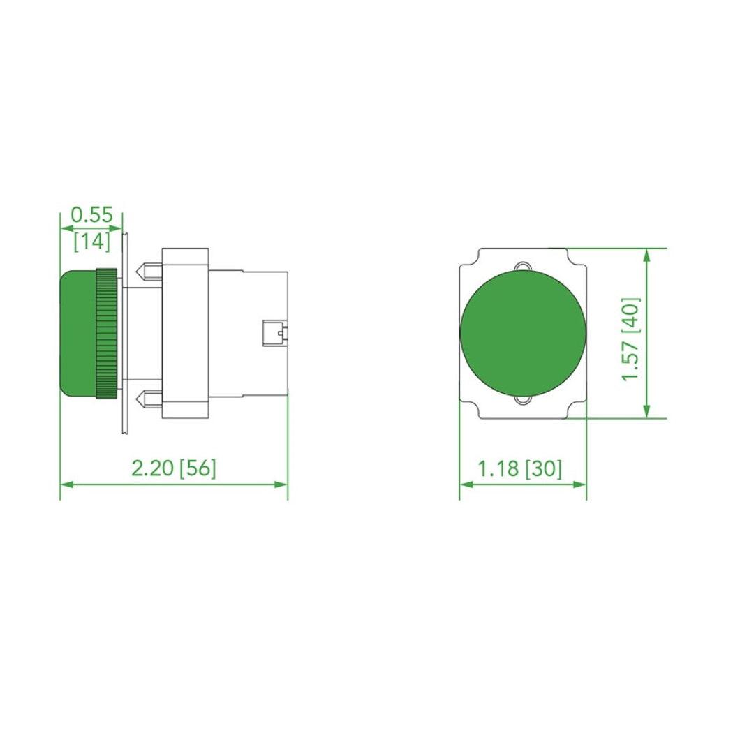 NOARK® Pilot Light Green 24Vac/dc 1NO+1NC | Ex9PBV63D