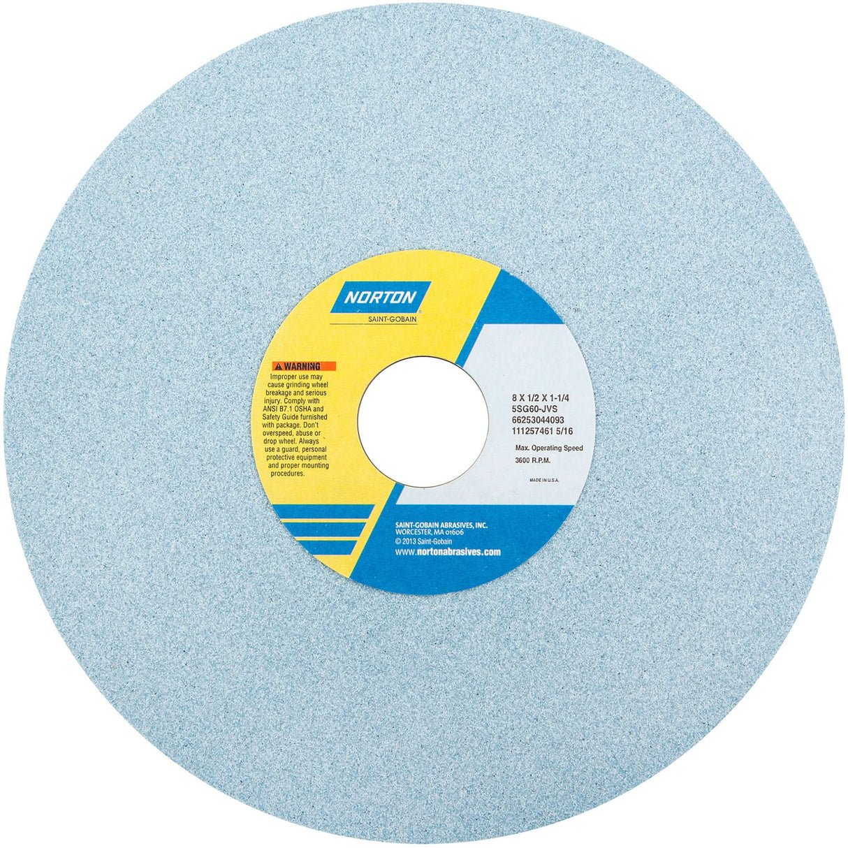 Tool Room Wheel, Ceramic, 8" x 1/2"