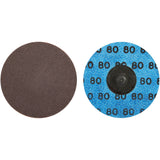 Quick-Change Cloth Disc, 3" Dia., 80 Grit, Aluminum Oxide