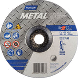 Depressed Centre Metal Grinding Wheels, 7" x 1/8", 7/8" Arbor, Aluminum Oxide, Type 27