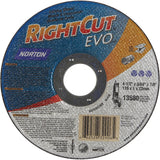 Right Angle Grinder Reinforced Cut-Off Wheels - RightCut™  Evo, 7" x 0.045", 7/8" Arbor, Type 1, Aluminum Oxide, 8730 RPM