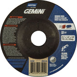 Gemini® Depressed Centre Grinding Wheels, 6" x 1/4", 7/8" Arbor, Aluminum Oxide, Type 27