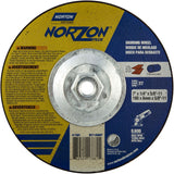 Norzon Plus® Grinding Wheels, 7" x 1/4", 5/8"-11 Arbor, Ceramic Alumina, Type 27