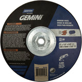 Gemini® Saucer Wheel, 9" x 1/4", 5/8"-11 Arbor, Aluminum Oxide, Type 28