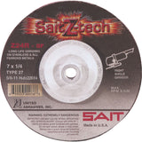 Sait Z-Tech™ Z24R Grinding Wheel, 4" x 1/4", 5/8" Arbor, Zirconium, Type 27