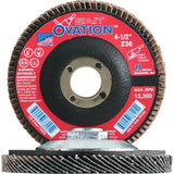 Ovation Flap Disc, 4-1/2" x 7/8", Type 27, 60 Grit, Zirconium