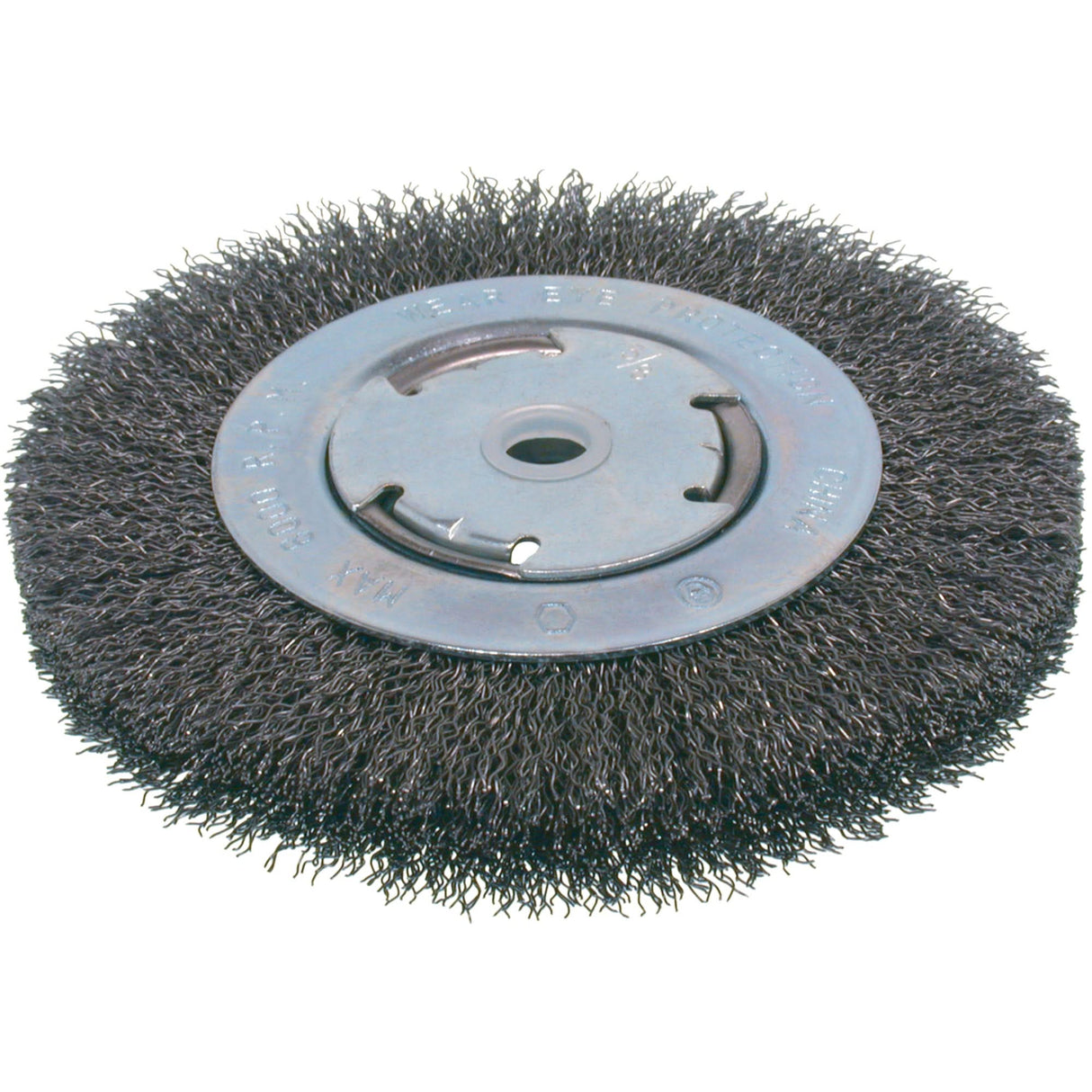Economy Crimped Wire Wheel Brushes - Medium Face, 8" Dia., 0.014 Fill, 2" Arbor