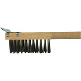 Scratch Brush With Scraper, Stainless Steel, 3 x 10 Wire Rows, 20" Long