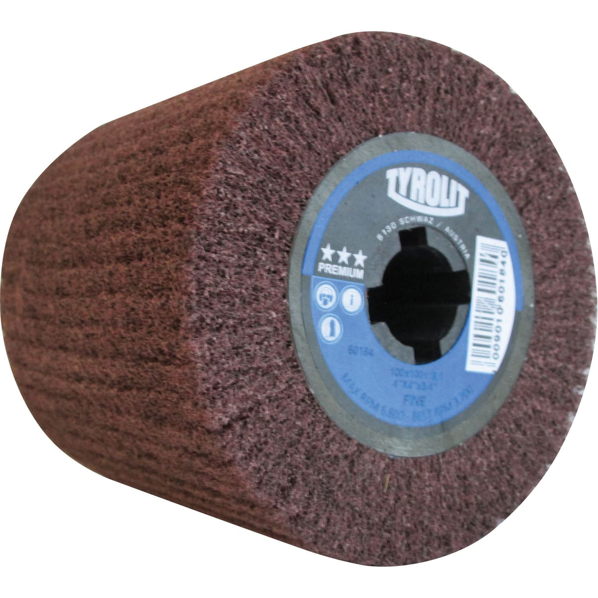 Pro-Line Surface Conditioning Drum, 4" Dia. x 4" W, 3/4" Arbor, Fine Grit, Aluminum Oxide