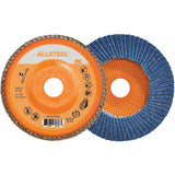 AllSteel™ Flap Disc, 5" x 7/8", Type 27, 120 Grit, Zirconia Alumina