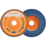 AllSteel™ Flap Disc, 7" x 7/8", Type 27, 40 Grit, Zirconia Alumina