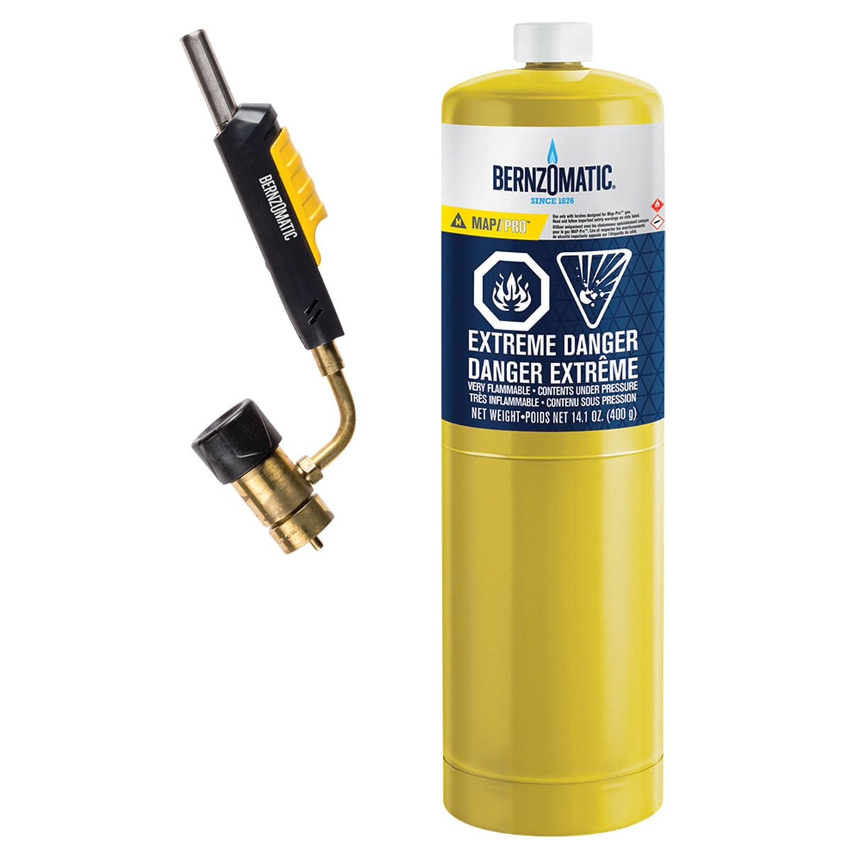 Bernzomatic Trigger-Start Swivel Head Torch Kit, Propane
