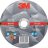 Silver Cut-Off Wheel, 6" x 0.045", 7/8" Arbor, Type 1, Ceramic, 10200 RPM
