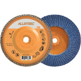 AllSteel™ Flap Disc, 4-1/2" x 5/8"-11, Type 27, 120 Grit, Zirconia Alumina