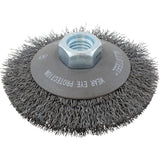 AllSteel™ Crimped Wire Brush, 5" Dia., 0.0118" Fill, 5/8"-11 Arbor